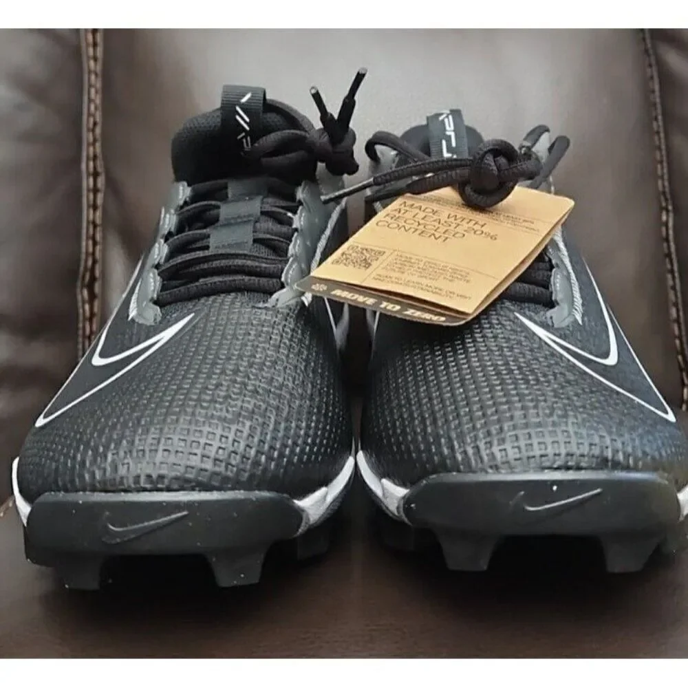 NIKE VAPOR EDGE SHARK 2 BLACK-WHITE-GREY FOOTBALL CLEATS Men's Size 13 - Picture 2 of 8